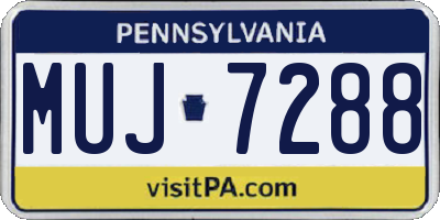 PA license plate MUJ7288