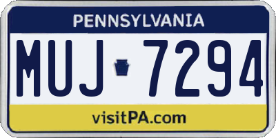 PA license plate MUJ7294