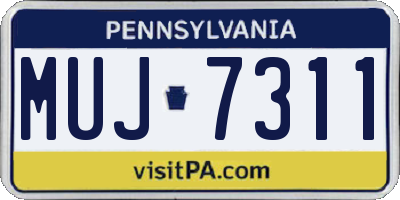 PA license plate MUJ7311