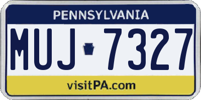 PA license plate MUJ7327