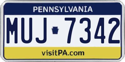 PA license plate MUJ7342
