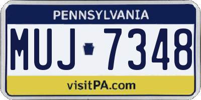 PA license plate MUJ7348