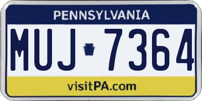 PA license plate MUJ7364