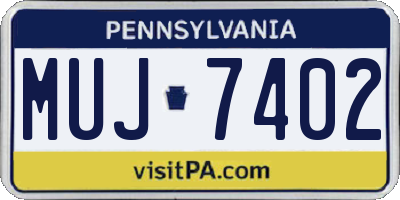 PA license plate MUJ7402