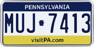 PA license plate MUJ7413