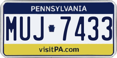 PA license plate MUJ7433