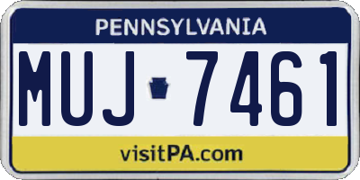 PA license plate MUJ7461