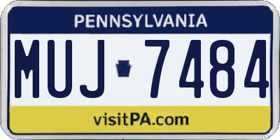 PA license plate MUJ7484