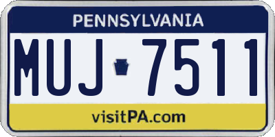 PA license plate MUJ7511