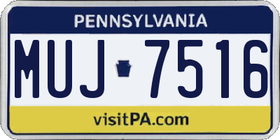 PA license plate MUJ7516