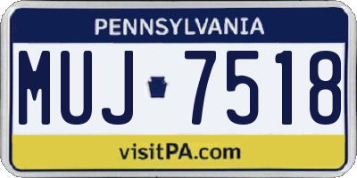 PA license plate MUJ7518