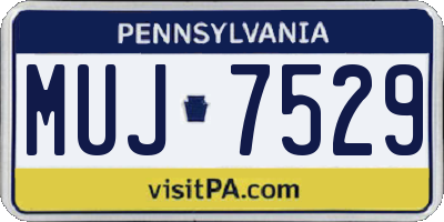 PA license plate MUJ7529