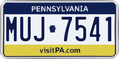 PA license plate MUJ7541