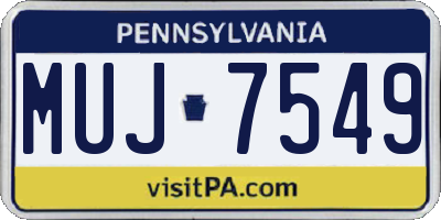 PA license plate MUJ7549