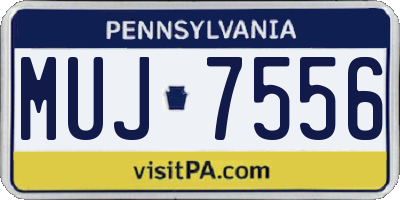 PA license plate MUJ7556