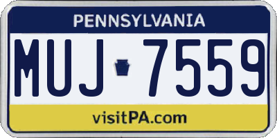 PA license plate MUJ7559
