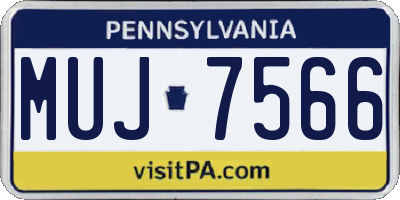 PA license plate MUJ7566