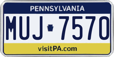 PA license plate MUJ7570