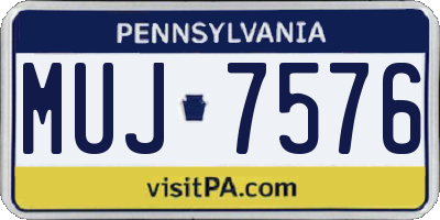 PA license plate MUJ7576