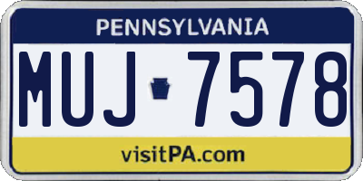 PA license plate MUJ7578