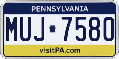 PA license plate MUJ7580