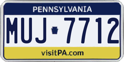 PA license plate MUJ7712