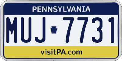 PA license plate MUJ7731