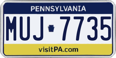 PA license plate MUJ7735