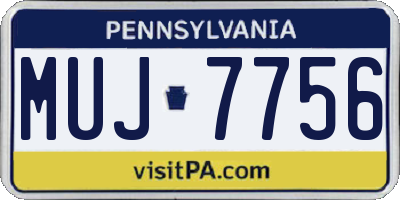 PA license plate MUJ7756