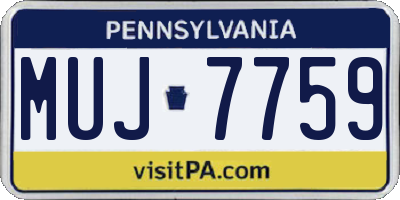 PA license plate MUJ7759
