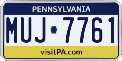 PA license plate MUJ7761