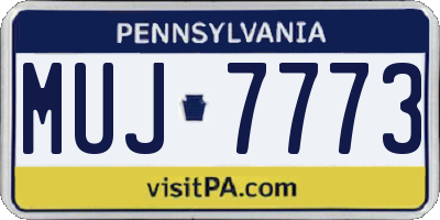 PA license plate MUJ7773