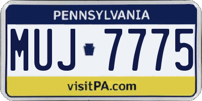 PA license plate MUJ7775