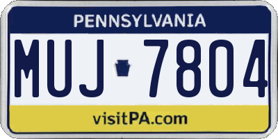 PA license plate MUJ7804