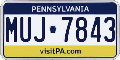 PA license plate MUJ7843
