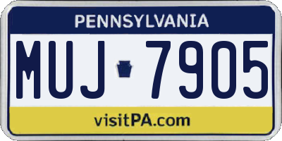 PA license plate MUJ7905