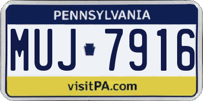 PA license plate MUJ7916