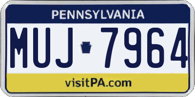 PA license plate MUJ7964