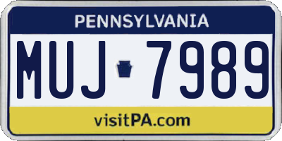PA license plate MUJ7989