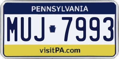PA license plate MUJ7993