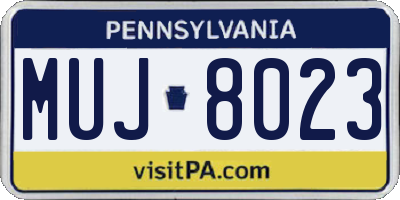 PA license plate MUJ8023
