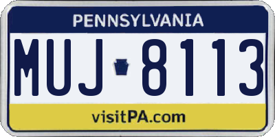 PA license plate MUJ8113