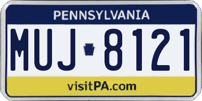 PA license plate MUJ8121