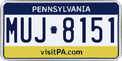 PA license plate MUJ8151