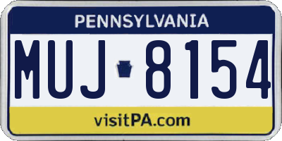 PA license plate MUJ8154