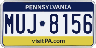 PA license plate MUJ8156