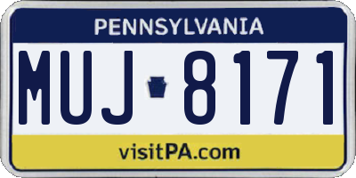 PA license plate MUJ8171
