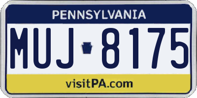 PA license plate MUJ8175