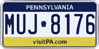 PA license plate MUJ8176