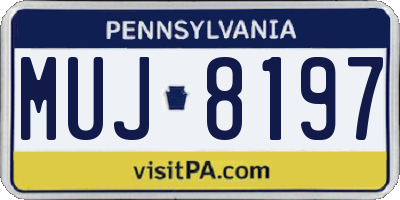PA license plate MUJ8197